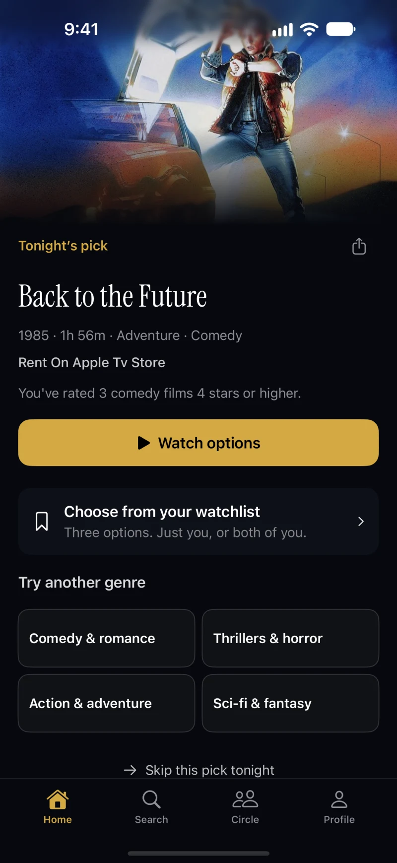 Tonight’s pick in Flixr: Back to the Future, with a personal reason and watch options.